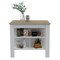Tuhome Cala Kitchen Island, Four Legs, Three Shelves, White/Light Oak ABD5011 - alternate 6